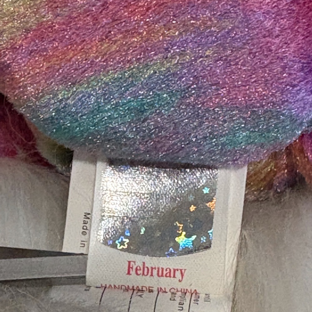 Ty February Amethyst Rainbow Beanie Baby! - Picture 3 of 4